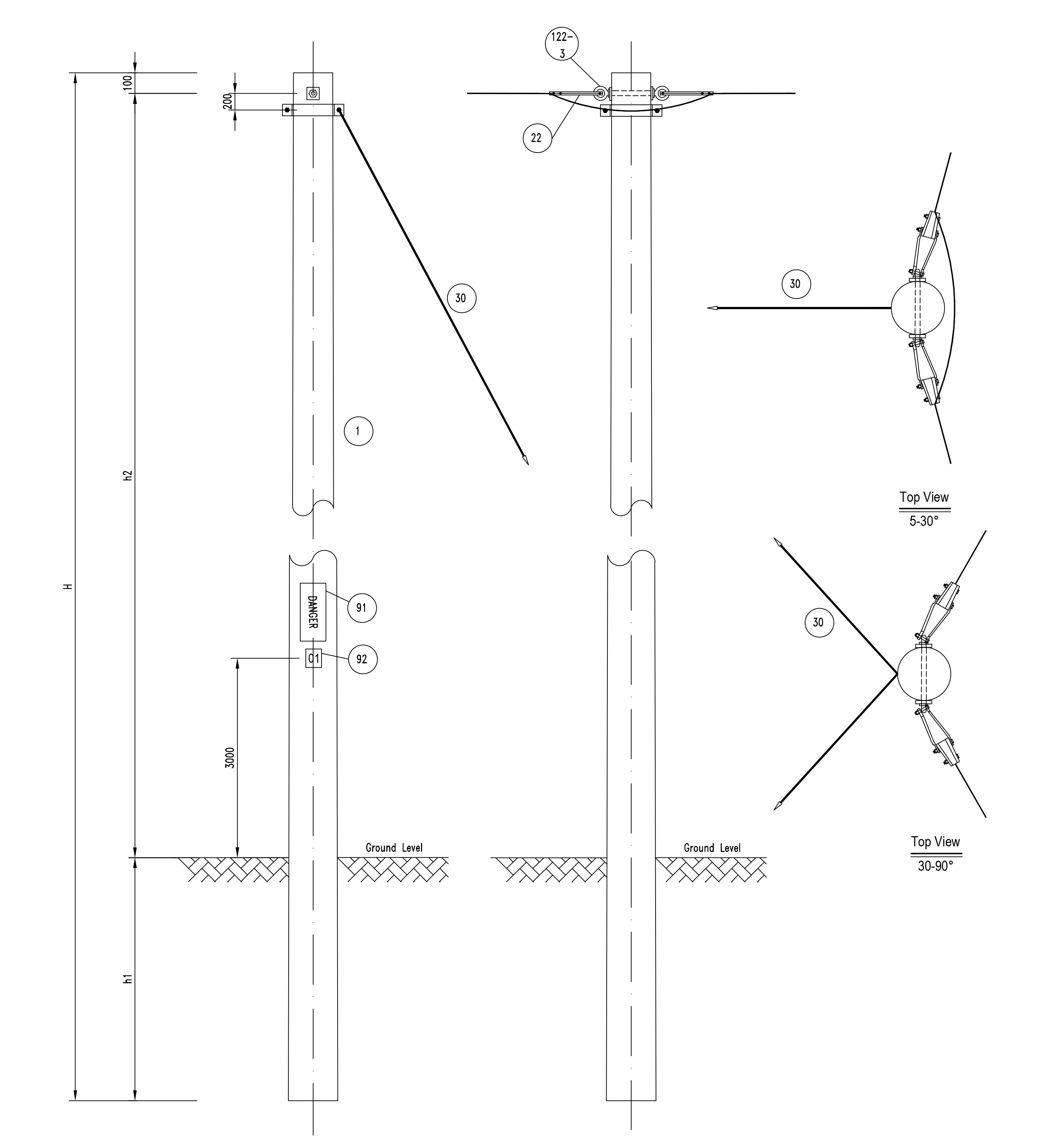 TENSION POLE assenbly